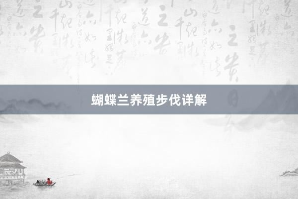 蝴蝶兰养殖步伐详解